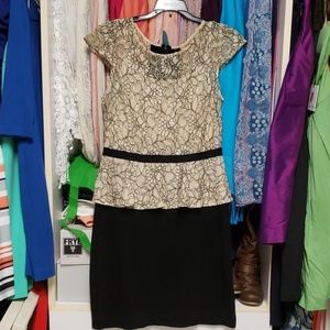 Champagne and black dress